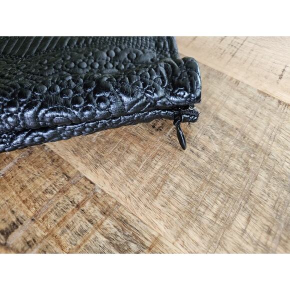 Bebe Womens Faux Leather Mini Skirt Black Size 10 Punk Embossed Club Goth - Picture 3 of 8